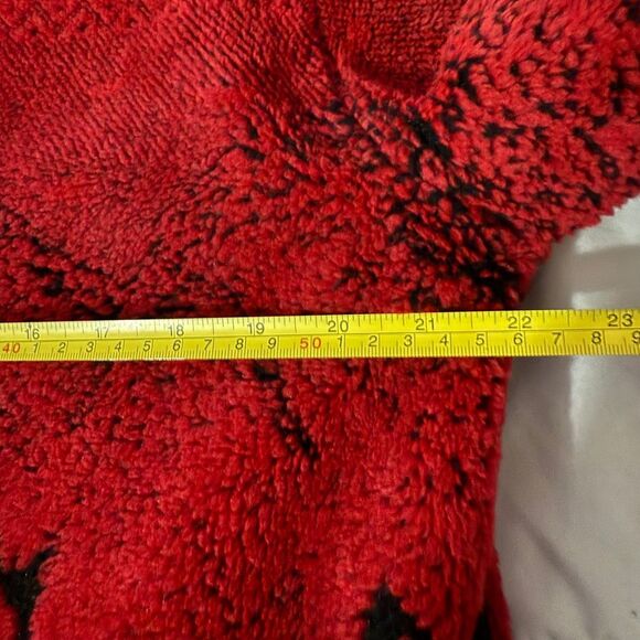 Outbrook Woman Woodsy Moose Print Fleece Button Front Coat Red‎ Sz L - Picture 11 of 12